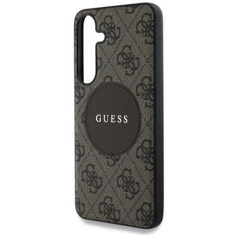 Guess 4G Round Patch Classic Logo MagSafe - Etui do Samsung Galaxy S25+ (brązowy)