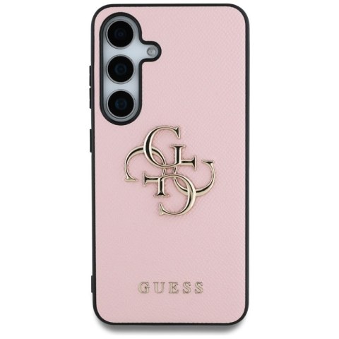 Guess Grained Big 4G Logo Small Classic Logo - Etui do Samsung Galaxy S25 (różowy)
