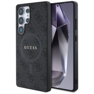 Guess Leather 4G Colored Ring Classic Logo MagSafe - Etui do Samsung Galaxy S25 Ultra (czarny)