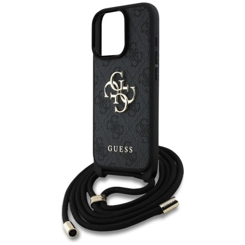 Guess 4G Big Logo Cord Strap Crossbody - Etui do iPhone 16 Pro (czarny)