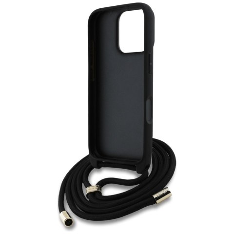 Guess 4G Big Logo Cord Strap Crossbody - Etui do iPhone 16 Pro (czarny)