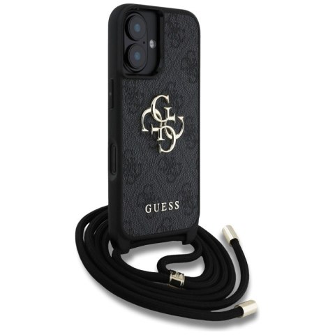 Guess 4G Big Logo Cord Strap Crossbody - Etui do iPhone 16 (czarny)