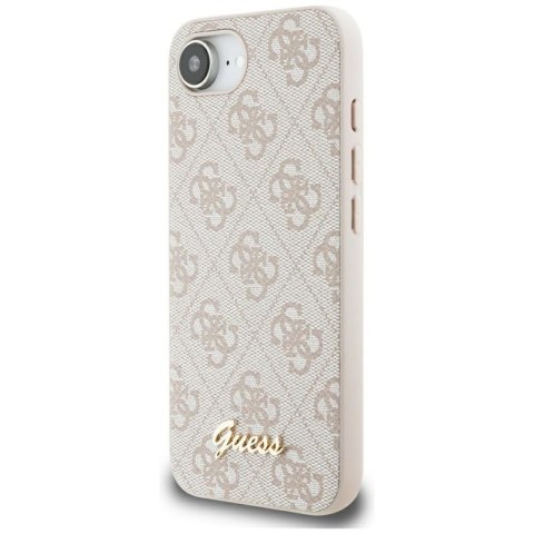 Guess 4G Script Logo MagSafe - Etui do iPhone 16e (różowy)