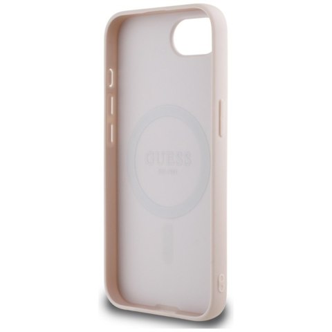 Guess Grained Ring MagSafe - Etui do iPhone 16e (różowy)