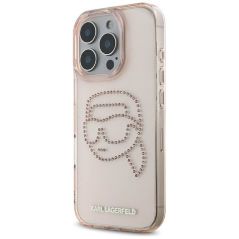 Karl Lagerfeld IML Rhinestones Karl Head - Etui do iPhone 16 Pro (różowy)