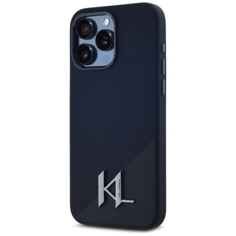 Karl Lagerfeld Silicone Shadow Metal Initial MagSafe - Etui do iPhone 15 Pro (czarny)