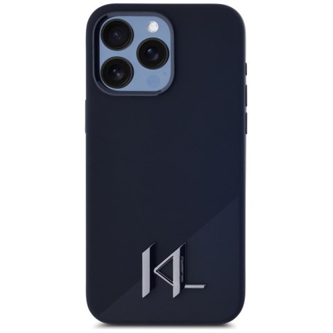 Karl Lagerfeld Silicone Shadow Metal Initial MagSafe - Etui do iPhone 15 Pro (czarny)