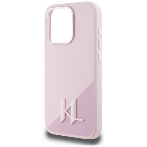 Karl Lagerfeld Silicone Shadow Metal Initial MagSafe - Etui do iPhone 15 Pro (różowy)