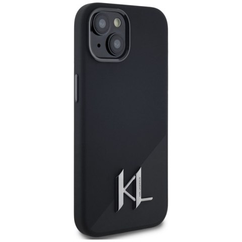 Karl Lagerfeld Silicone Shadow Metal Initial MagSafe - Etui do iPhone 15 (czarny)