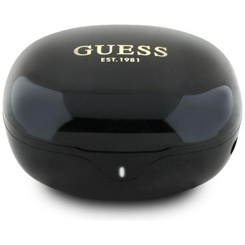 Guess Flat Classic Logo Electroplated - Słuchawki TWS + etui ładujące (czarny)