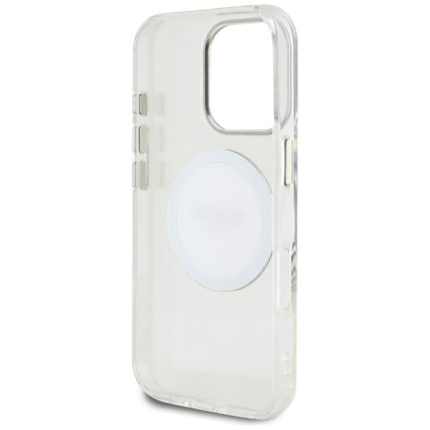 Guess IML Metal Colored Circle Classic Logo MagSafe - Etui do iPhone 16 Pro (biały)