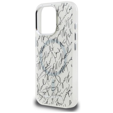 Karl Lagerfeld IML Karl Script Pattern MagSafe - Etui iPhone 16 Pro Max (biały)