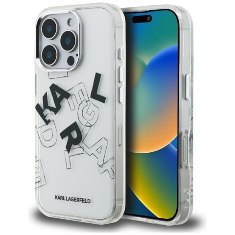 Karl Lagerfeld IML Sketched Graphic - Etui iPhone 16 Pro (przezroczysty)