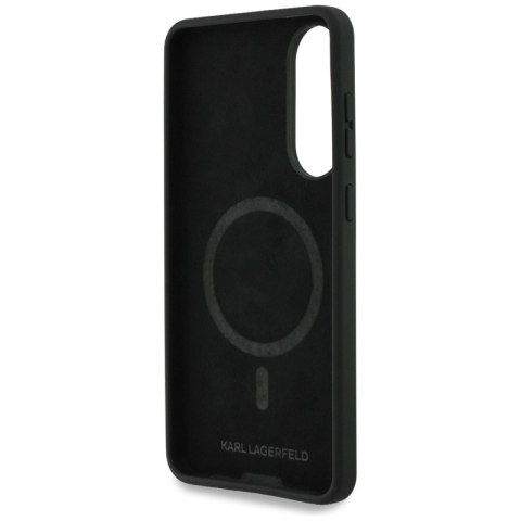 Karl Lagerfeld Silicone Double Heads And Circle MagSafe - Etui Samsung Galaxy S25 Edge (czarny)