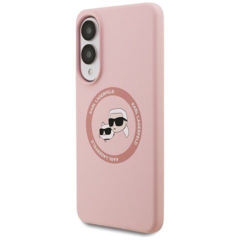 Karl Lagerfeld Silicone Double Heads And Circle MagSafe - Etui Samsung Galaxy S25 Edge (różowy)