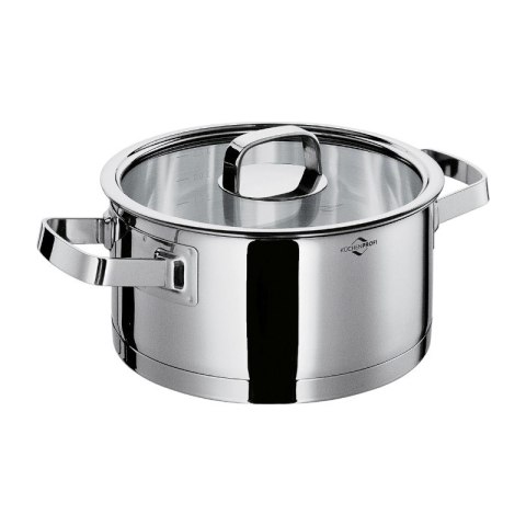 Küchenprofi San Remo - Garnek niski ze stali nierdzewnej i szklaną pokrywą 2,5 l, średnica 20 cm