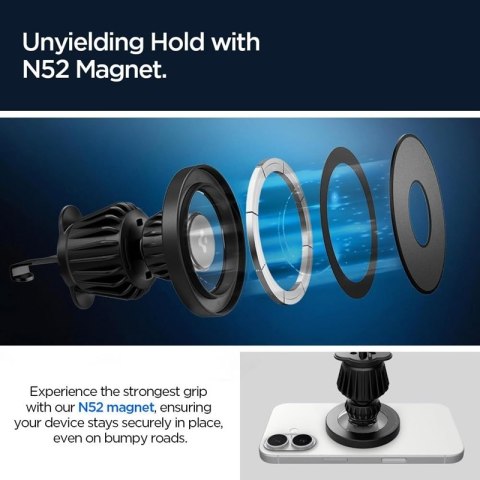 Spigen MFT13 Magnetic Dashboard & Vent Car Mount - Magnetyczny uchwyt samochodowy MagSafe (Czarny)