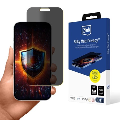 3mk Silky Matt Privacy - Matowa folia prywatyzująca do iPhone 17