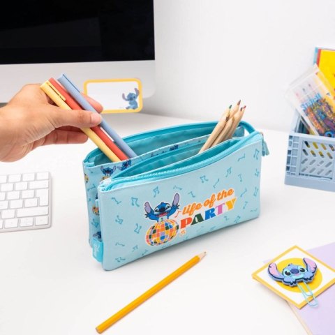 Disney Stitch - Piórnik 3-komorowy z kolekcji Waves