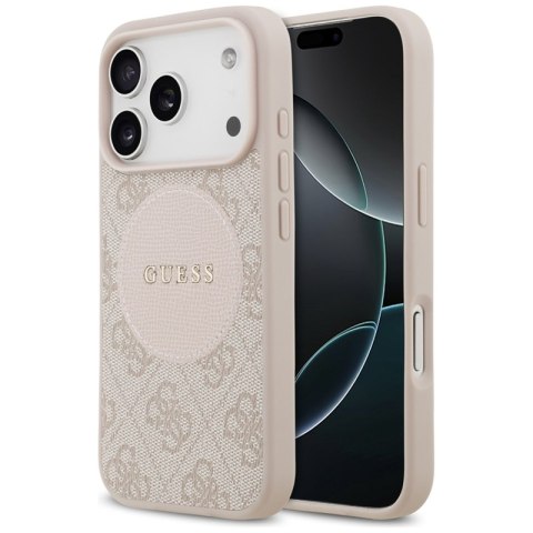 Guess 4G Circle Classic Logo MagSafe - Etui iPhone 17 Pro (różowy)