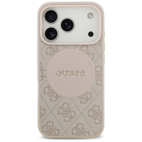 Guess 4G Circle Classic Logo MagSafe - Etui iPhone 17 Pro (różowy)