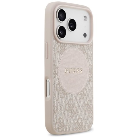 Guess 4G Circle Classic Logo MagSafe - Etui iPhone 17 Pro (różowy)