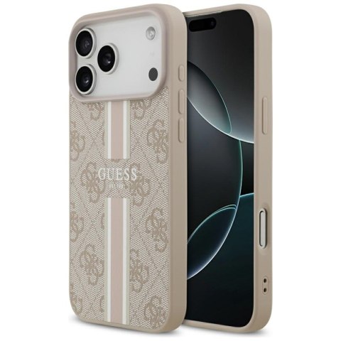 Guess 4G Printed Stripes MagSafe - Etui iPhone 17 Pro Max (różowy)