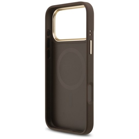 Guess 4G Strass Logo MagSafe - Etui iPhone 17 Pro Max (brązowy)