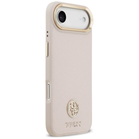 Guess Grained Strass Logo MagSafe - Etui iPhone Air (różowy)
