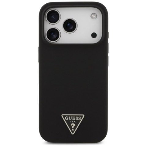 Guess Silicone Triangle Logo MagSafe - Etui iPhone 17 Pro Max (czarny)