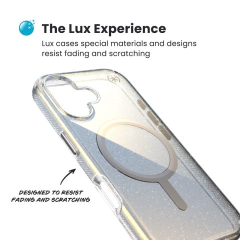 Speck Presidio Lux MagSafe - Etui iPhone 17 (Hyper Mirror Glitter / Silver Metallic)