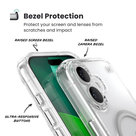 Speck Presidio Perfect Clear MagSafe - Etui iPhone 17 (Clear / Silver)