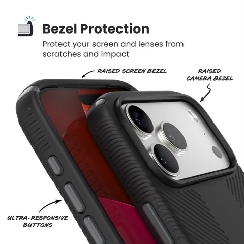 Speck Presidio2 Grip ClickLock & MagSafe - etui na iPhone'a 17 Pro Max (czarne / szare / białe)