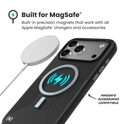 Speck Presidio2 Grip MagSafe - Etui iPhone 17 Pro Max (Black / Slate Grey / White)