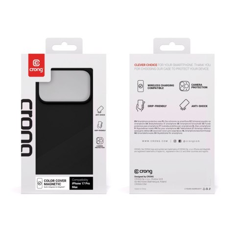 Crong Color Cover Magnetic - Etui MagSafe iPhone 17 Pro Max (czarny)