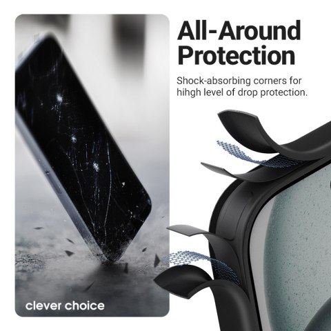 Crong Hybrid Frost MAG Cover - Etui MagSafe iPhone Air (czarny)
