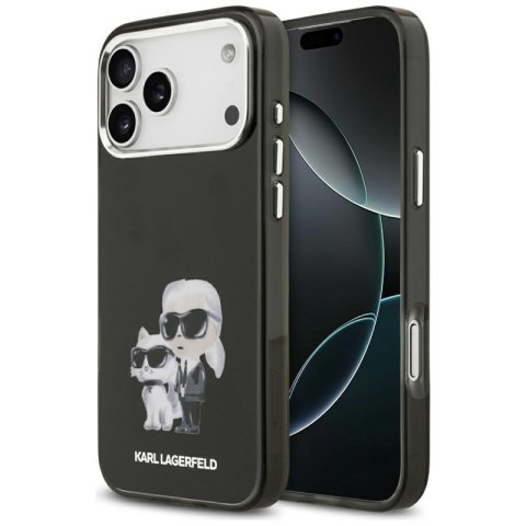 Karl Lagerfeld IML Aquarelle Karl & Choupette & Logo MagSafe - Etui iPhone 17 Pro (czarny)