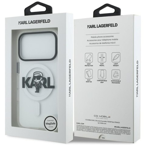 Karl Lagerfeld IML Karl Sketch Logo MagSafe - Etui iPhone 17 Pro (przezroczysty)
