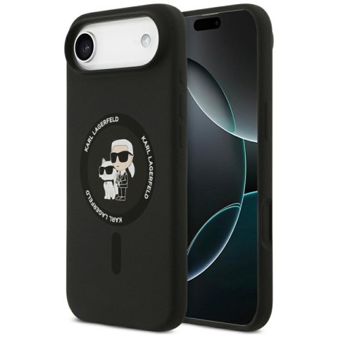Karl Lagerfeld Silicone Karl & Choupette Ring MagSafe - Etui iPhone Air (czarny)