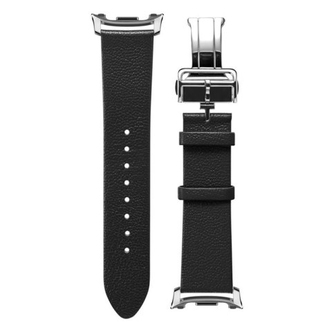 Spigen Enzo - Pasek z naturalnej skóry do Samsung Galaxy Watch 8 / 8 Classic 40 / 44 / 46 mm (Black)