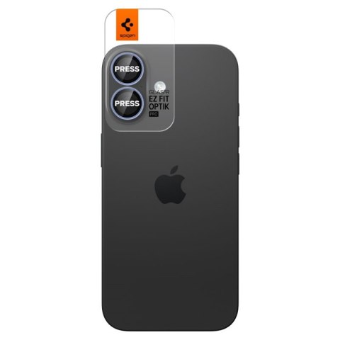 Spigen Optik Pro GLAS.TR EZ Fit Camera Protector 2-Pack - Szkło ochronne na obiektyw do iPhone 16 / 16 Plus / 17 (2 szt) (Blue)