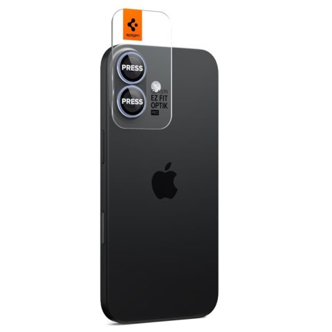 Spigen Optik Pro GLAS.TR EZ Fit Camera Protector 2-Pack - Szkło ochronne na obiektyw do iPhone 16 / 16 Plus / 17 (2 szt) (Blue)