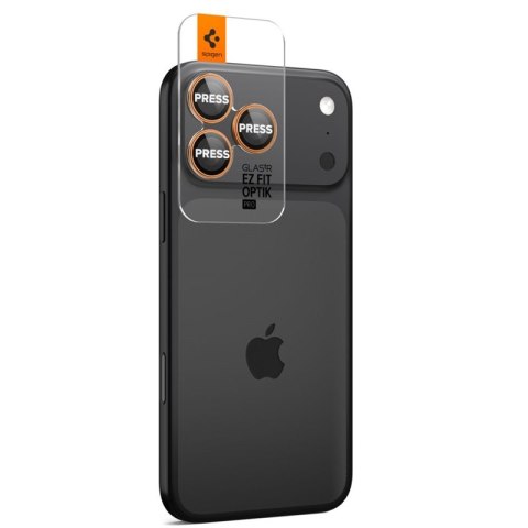 Spigen Optik Pro GLAS.TR EZ Fit Camera Protector 2-Pack - Szkło ochronne na obiektyw do iPhone 16 Pro / 16 Pro Max / 17 Pro / 17