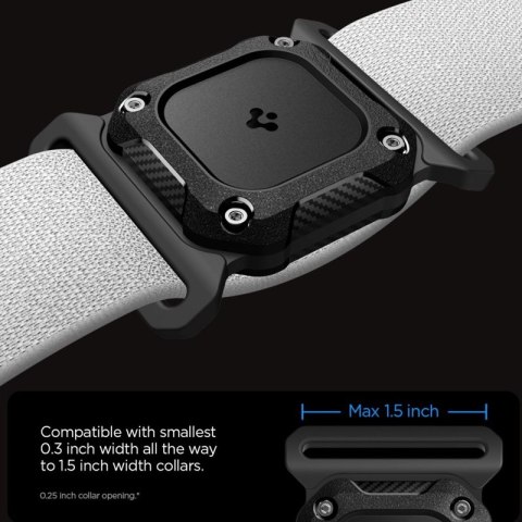 Spigen Tough Armor Pet Collar - Etui z mocowaniem do obroży do Apple AirTag 1 / 2 (Black)