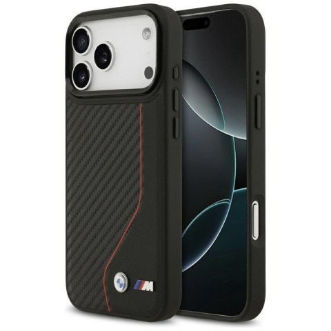 BMW M Carbon Line & Logo MagSafe - Etui iPhone 17 Pro Max (czerwony)