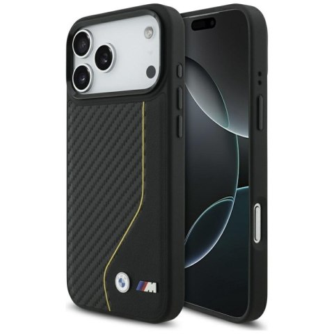 BMW M Carbon Line & Logo MagSafe - Etui iPhone 17 Pro Max (żółty)