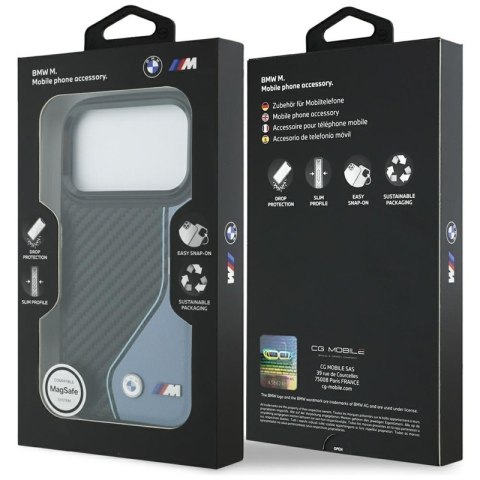 BMW M Carbon Logo MagSafe - Etui iPhone 17 Pro (niebieski)