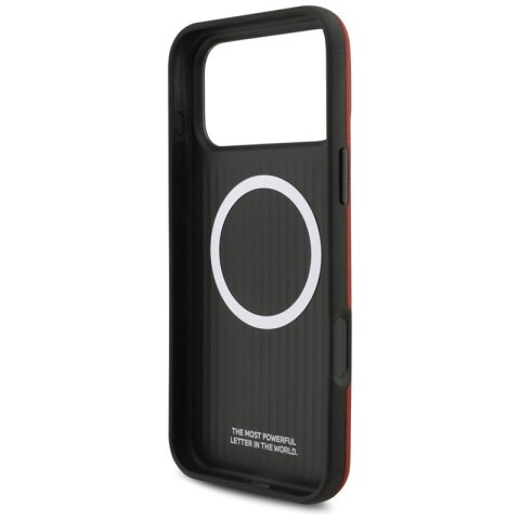 BMW M FW Metal Logo MagSafe - Etui iPhone 17 Pro Max (czerwony)