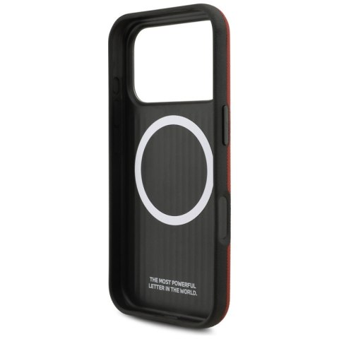 BMW M FW Metal Logo MagSafe - Etui iPhone 17 Pro (czerwony)