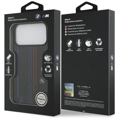 BMW M Kevlar Lines & Logo MagSafe - Etui iPhone 17 Pro Max (czarny)